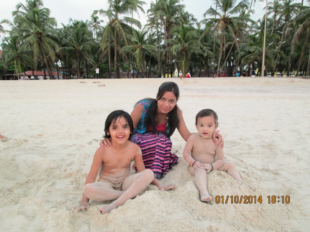 Shweta at Colva beach with cute children