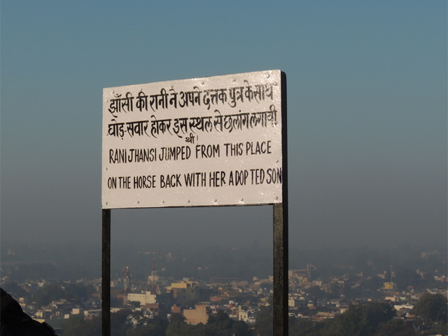 Board on the top of Jhansi Fort