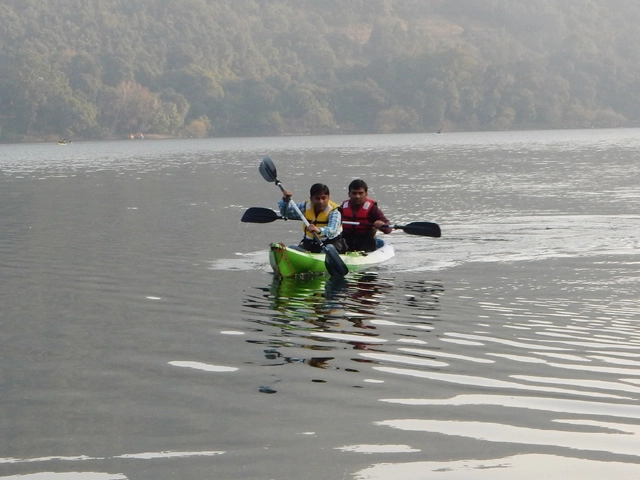 Kayak boating in Naukuchia Tal