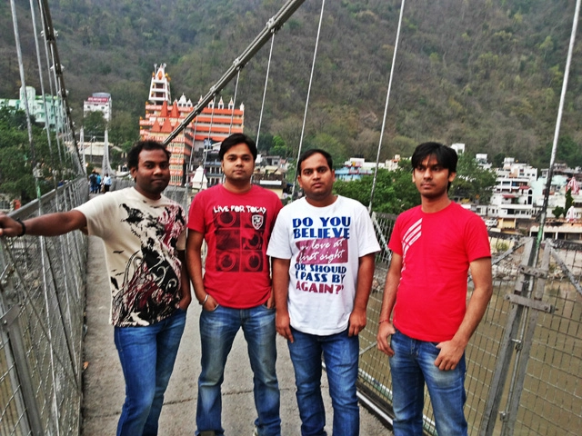 front of Laxman Jhula (Hanging Bridge)