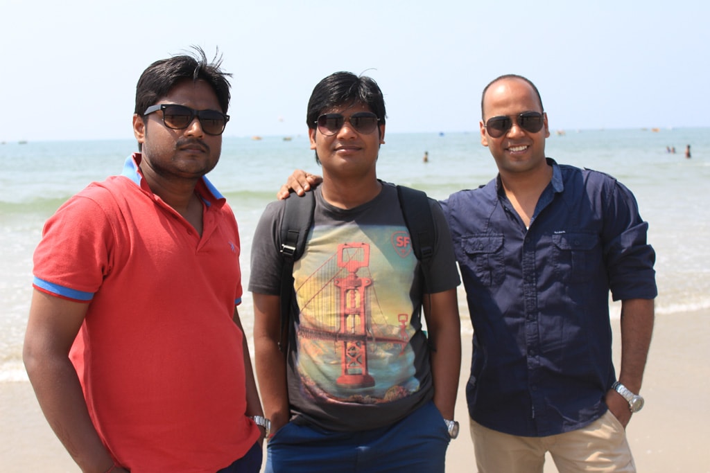 Manish, Vipin and Shashank at Palolem beach