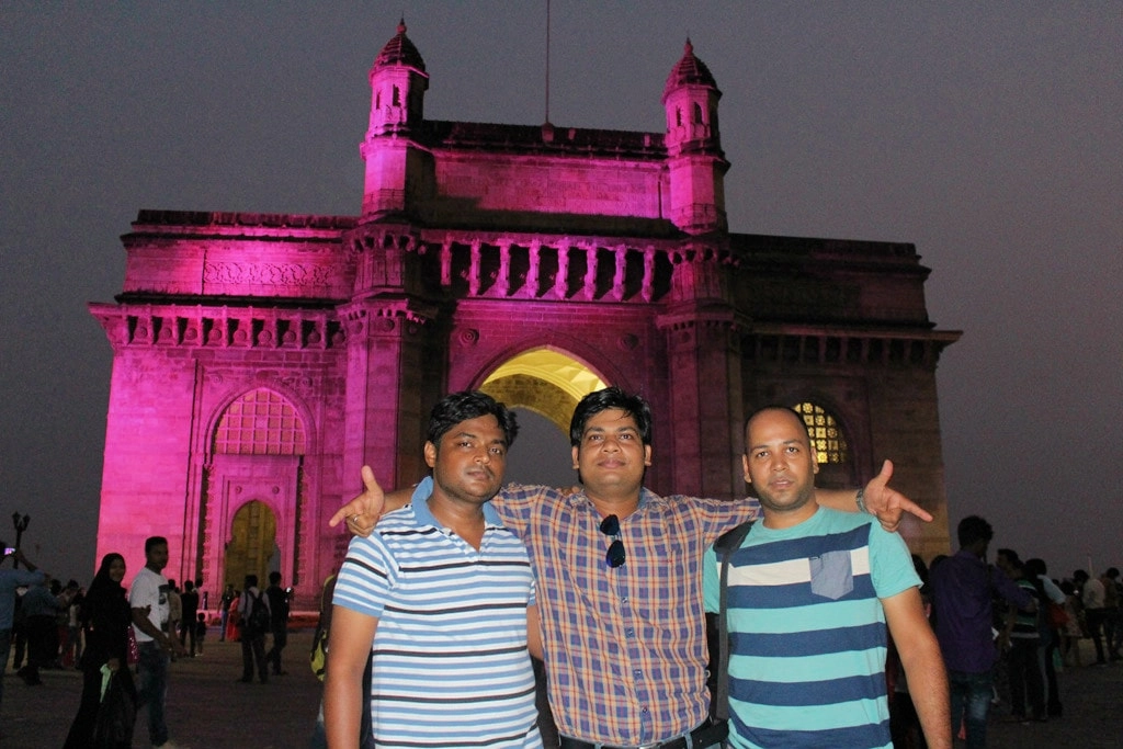 Manish, Vipin and Shashank at Gateway of India