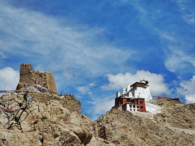view of Namgyal Tsemo Gompa from Leh Palace