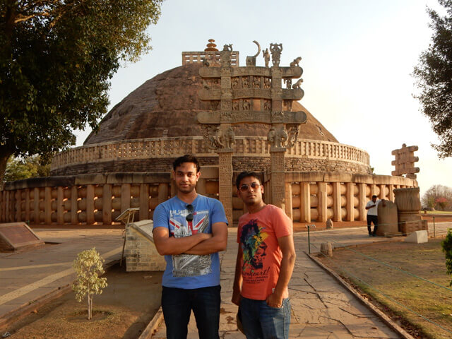 Neeraj and Vivek at The Greate Stupa, Sanchi