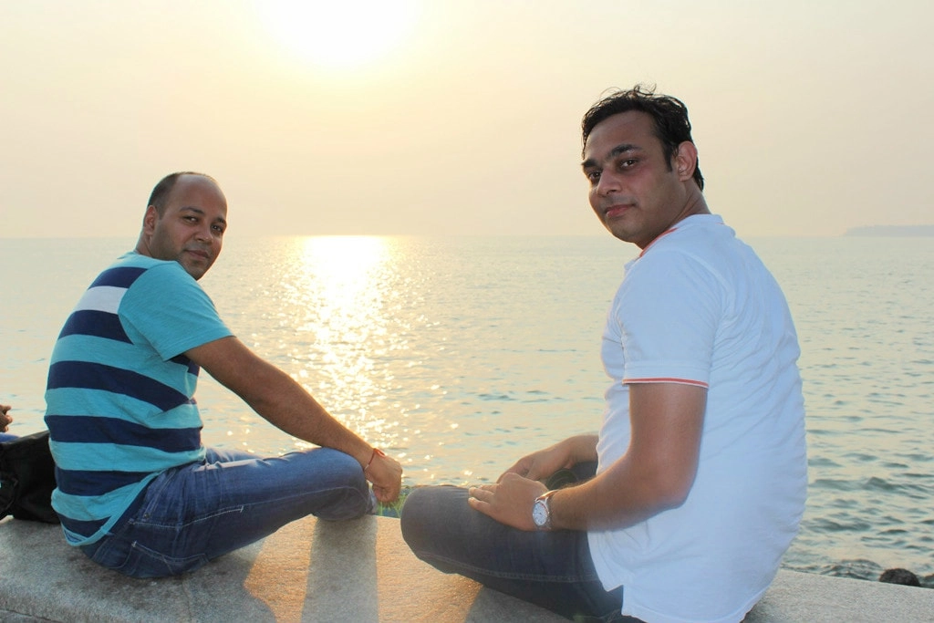 Shashank and Neeraj at Marine Drive