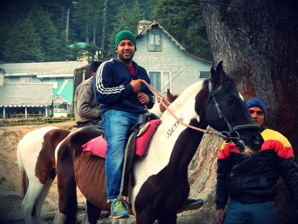 Shashank ready for horse ride at Khajjiar