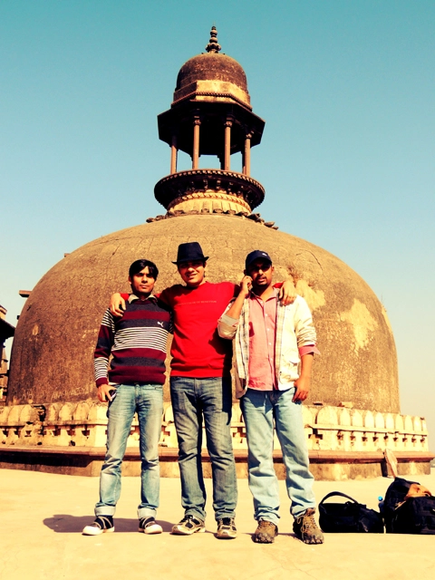 I, Amit and Amby on the top of Old Temple