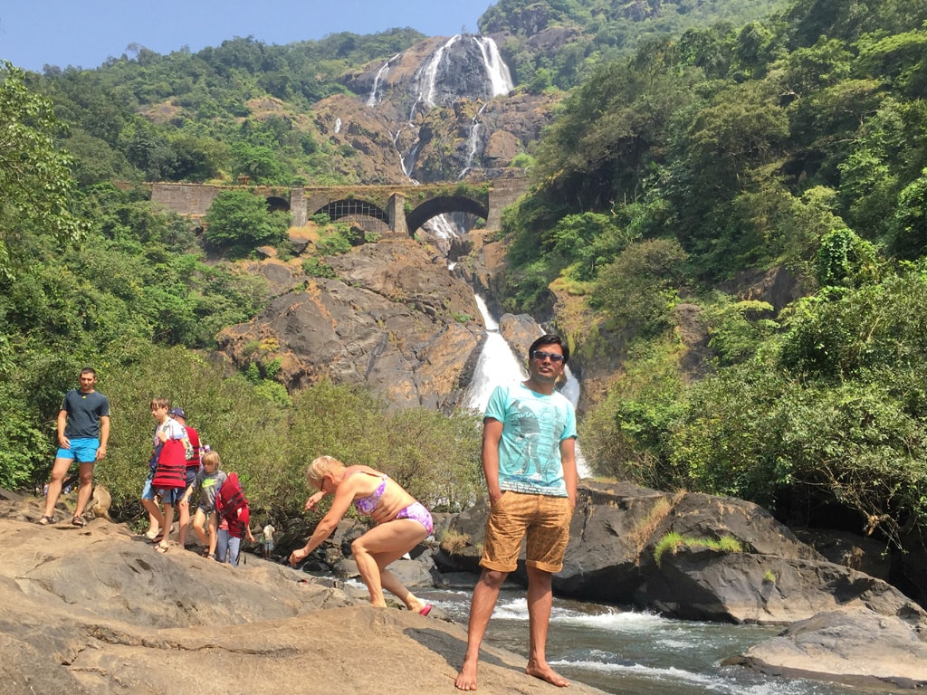 Vipul at Dudhsagar waterfall