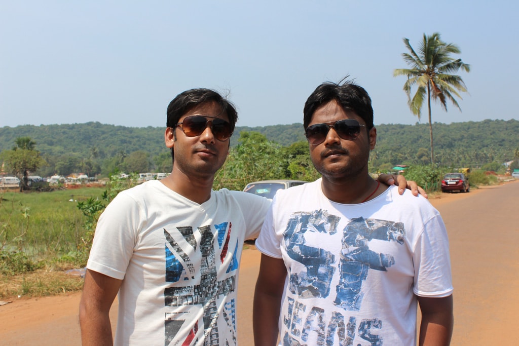 Vivek and Manish, somewhere in North Goa