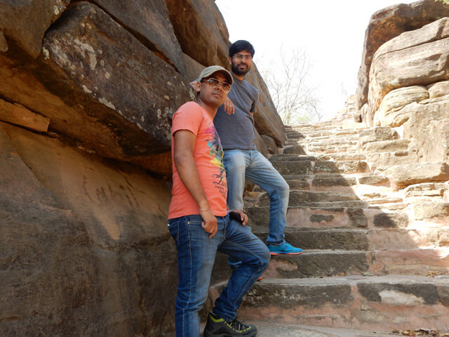 Vivek and Pankaj at Udayagiri Cave, Vidisha