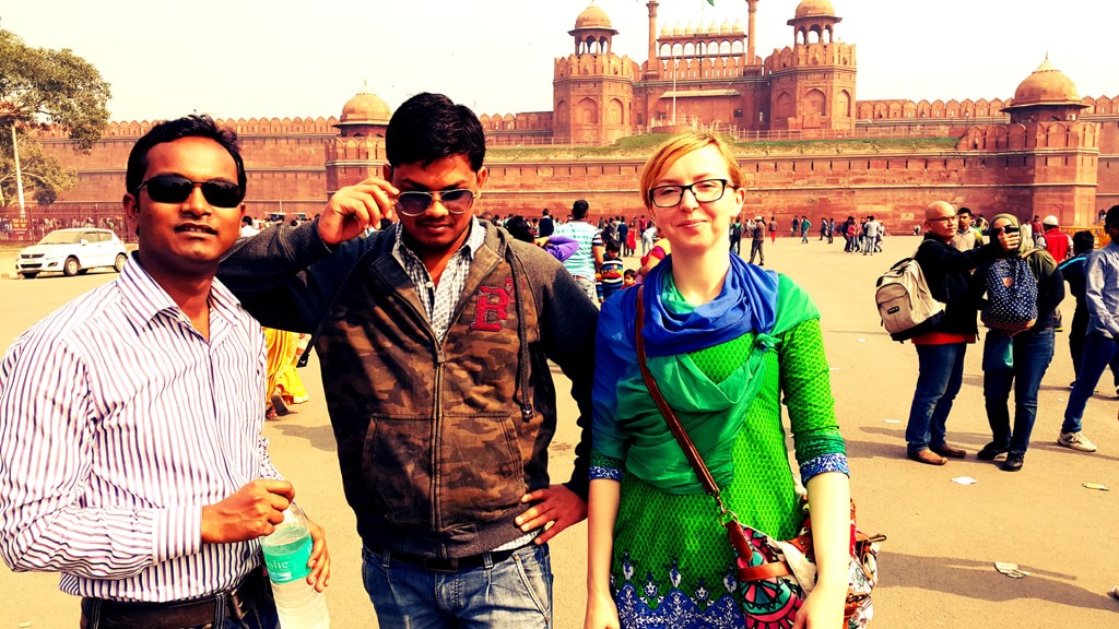 Subhasis and Anoop with Kaja at Red Fort, Delhi
